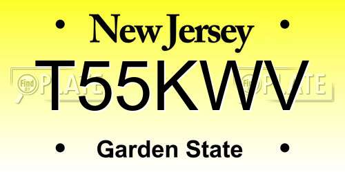 T55KWV New Jersey License Plate