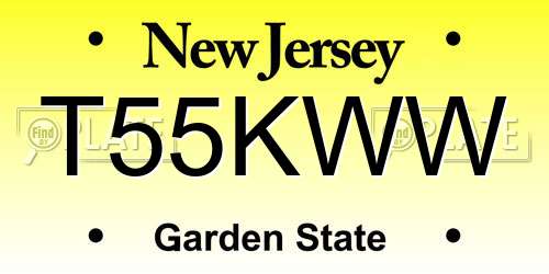 T55KWW New Jersey License Plate