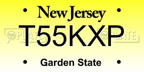T55KXP New Jersey License Plate