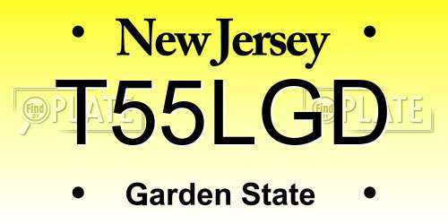 T55LGD New Jersey License Plate
