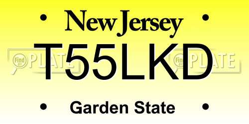 T55LKD New Jersey License Plate