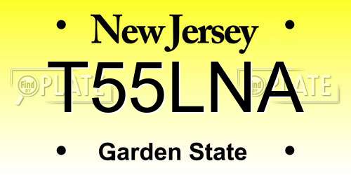 T55LNA New Jersey License Plate