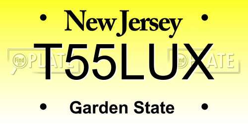 T55LUX New Jersey License Plate