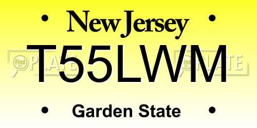 T55LWM New Jersey License Plate