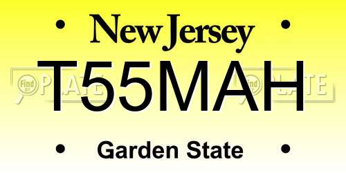 T55MAH New Jersey License Plate