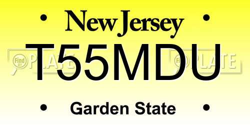 T55MDU New Jersey License Plate
