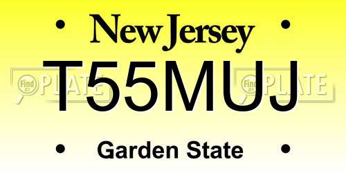 T55MUJ New Jersey License Plate