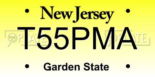 T55PMA New Jersey License Plate