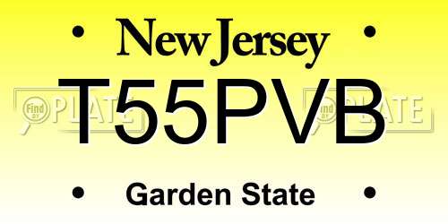 T55PVB New Jersey License Plate