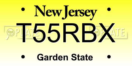 T55RBX New Jersey License Plate