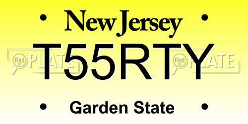 T55RTY New Jersey License Plate