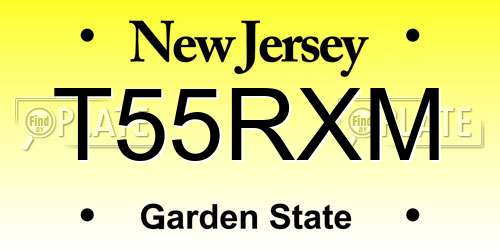 T55RXM New Jersey License Plate