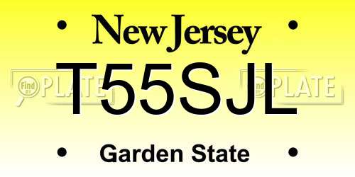 T55SJL New Jersey License Plate