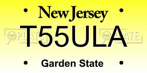 T55ULA New Jersey License Plate