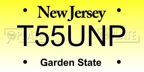 T55UNP New Jersey License Plate