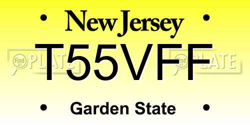 T55VFF New Jersey License Plate