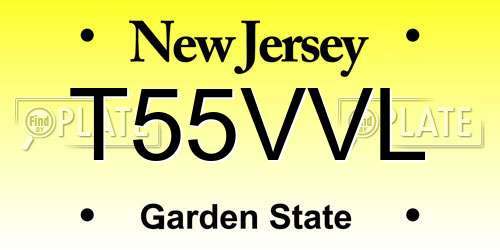 T55VVL New Jersey License Plate