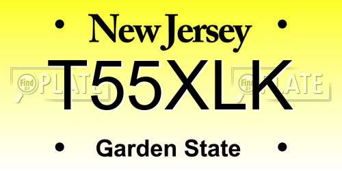 T55XLK New Jersey License Plate
