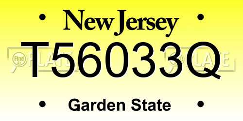 T56033Q New Jersey License Plate