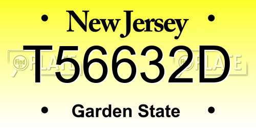 T56632D New Jersey License Plate
