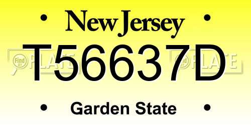 T56637D New Jersey License Plate
