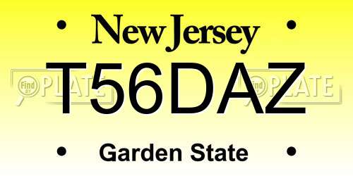 T56DAZ New Jersey License Plate