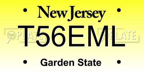 T56EML New Jersey License Plate