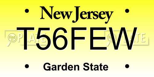 T56FEW New Jersey License Plate