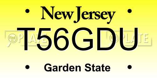 T56GDU New Jersey License Plate