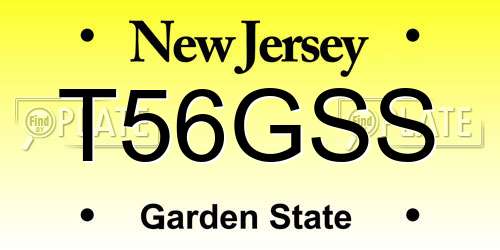 T56GSS New Jersey License Plate
