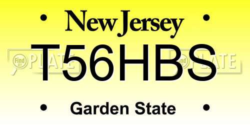 T56HBS New Jersey License Plate