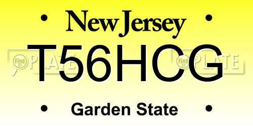 T56HCG New Jersey License Plate