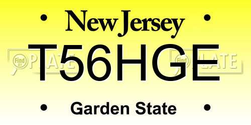 T56HGE New Jersey License Plate