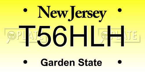 T56HLH New Jersey License Plate