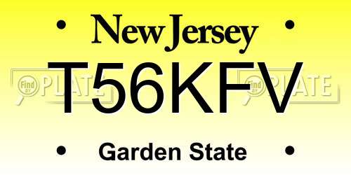 T56KFV New Jersey License Plate
