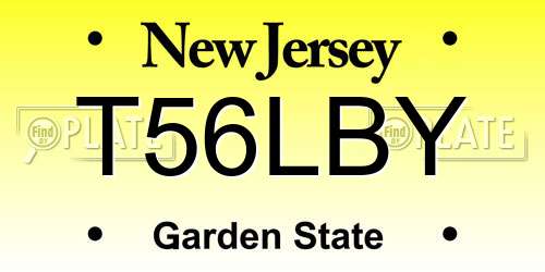 T56LBY New Jersey License Plate