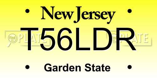 T56LDR New Jersey License Plate