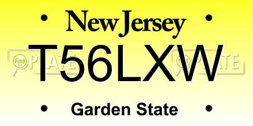 T56LXW New Jersey License Plate