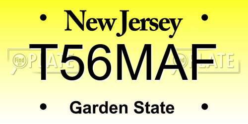 T56MAF New Jersey License Plate
