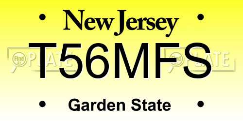 T56MFS New Jersey License Plate