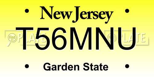 T56MNU New Jersey License Plate