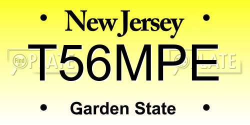 T56MPE New Jersey License Plate