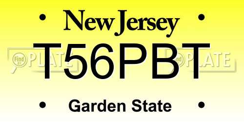 T56PBT New Jersey License Plate
