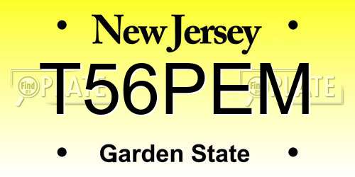 T56PEM New Jersey License Plate