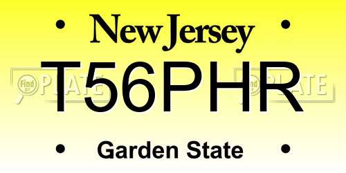 T56PHR New Jersey License Plate