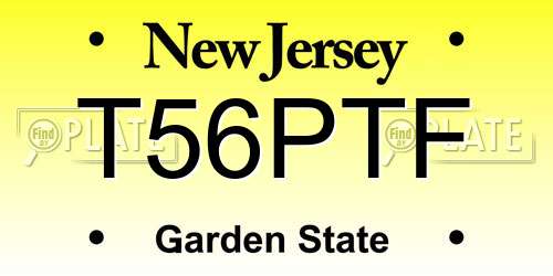 T56PTF New Jersey License Plate