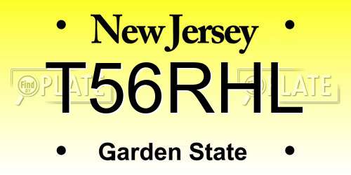 T56RHL New Jersey License Plate