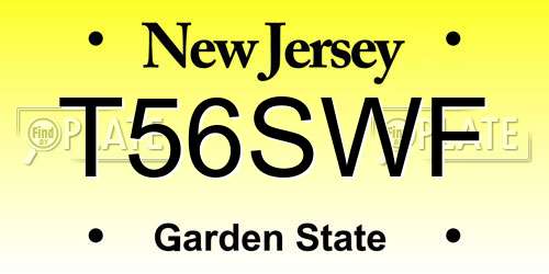 T56SWF New Jersey License Plate