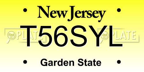 T56SYL New Jersey License Plate
