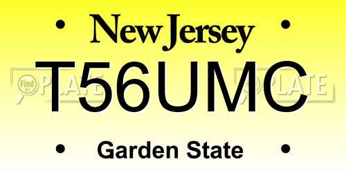 T56UMC New Jersey License Plate